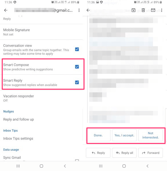 Smart Reply and compose in Gmail